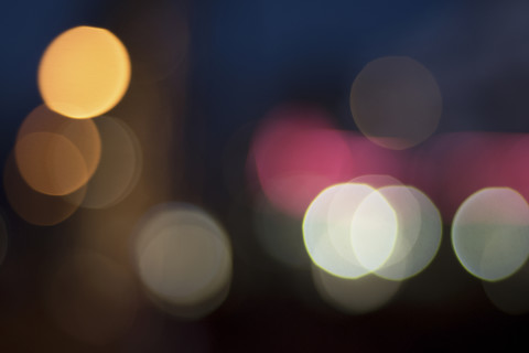 Bokeh-Lichter bei Nacht, lizenzfreies Stockfoto