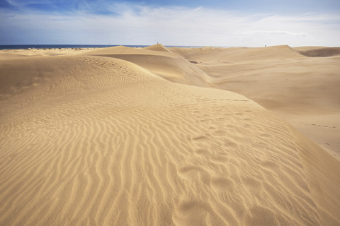 Spanien, Kanarische Inseln, Gran Canaria, Sanddünen in Maspalomas, lizenzfreies Stockfoto