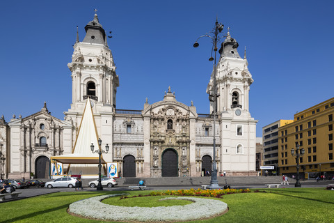 Peru, Lima, Plaza de Armas, Kathedrale von Lima, lizenzfreies Stockfoto