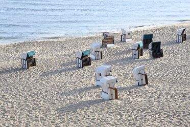 Germany, Usedom, hooded beach chairs - SIEF07246