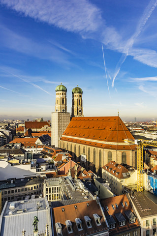 Deutschland, München, Blick auf den Liebfrauendom von oben, lizenzfreies Stockfoto