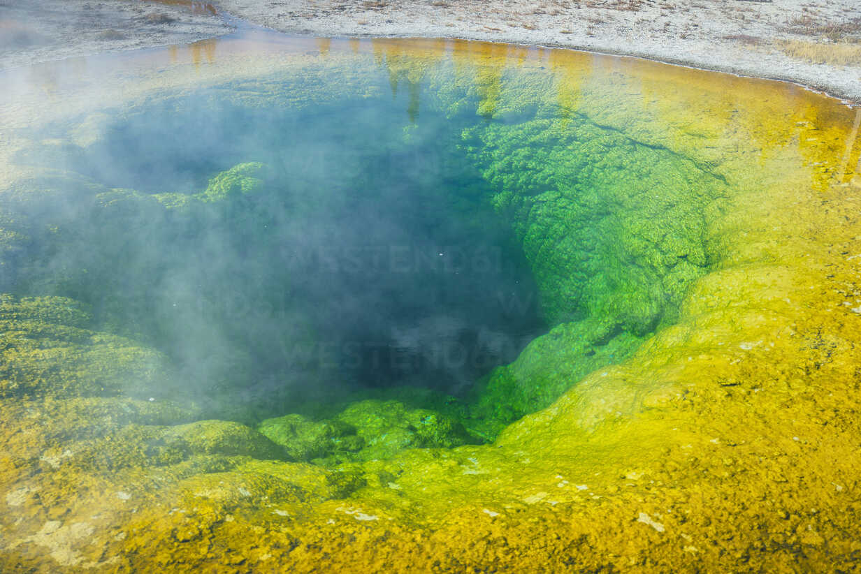 USA, Wyoming, Yellowstone National Park, Grand Prismatic Spring stock photo