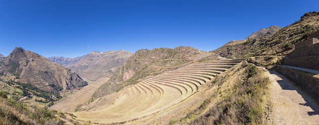 Peru, Anden, Valle Sagrado, Inka-Ruinen von Pisac, Terrassen von Andenes, Zitadelle Q'allaqasa - FOF08719