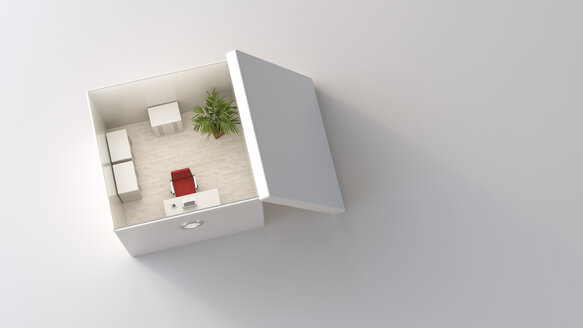 Büro in einer Box, 3D-Rendering - UWF01106