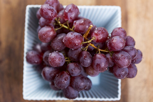 Bowl of wet red grapes - JUNF00769