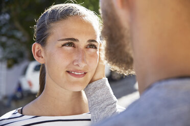 Portrait of young woman face to face to her partner - SRYF00243