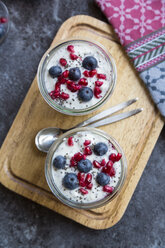 Fresh yogurt with blueberries, pomegranate seeds and chia - SARF03121