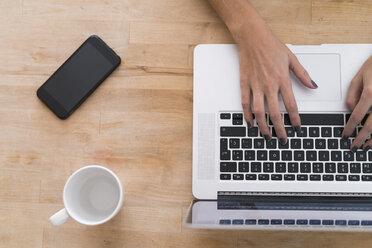 Hands of a woman using laptop - KKAF00336