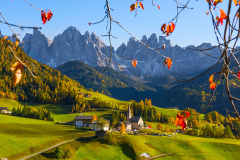 Italien, Südtirol, Ötztal, Geislergruppe im Herbst, lizenzfreies Stockfoto