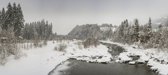 Germany, Bavaria, Iller near Oberstdorf in winter - WGF01047