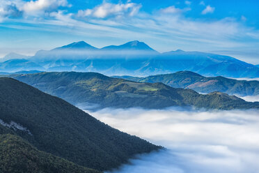 Italy, Marche, Apennine Mountains, view to Acuto Mountain and Catria Mountain from Furlo - LOMF00494