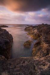 Spain, Tenerife, sea at dusk, long exposure - SIPF01378