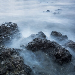 Spain, Tenerife, rocks in the sea, long exposure - SIPF01382