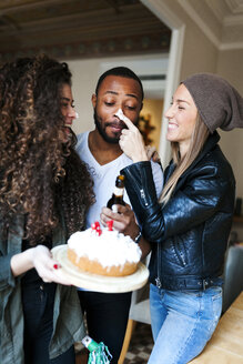 Group of young people celebrating birthday - VABF01073