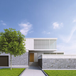 Modernes Einfamilienhaus, 3D Rendering - UWF01108