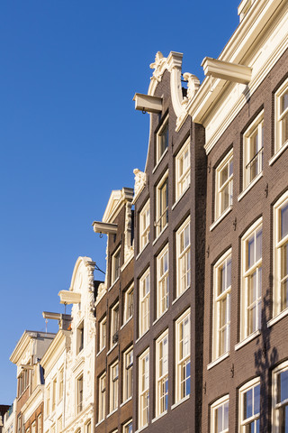 Netherlands, Amsterdam, row of canal houses at Prinsengracht stock photo