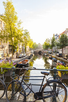 Niederlande, Amsterdam, geparkter holländischer Roadster auf Brücke - WDF03885
