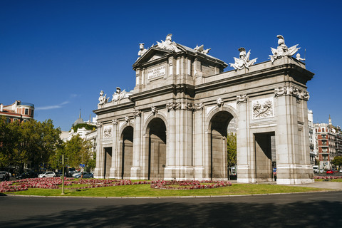 Spanien, Madrid, Puerta de Alcala, lizenzfreies Stockfoto