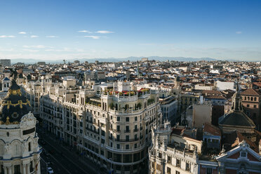 Spain, Madrid, cityscape with Gran Via street - KIJF01175