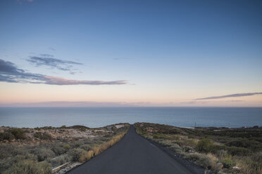 Spain, Tenerife, empty road at dusk - SIPF01402