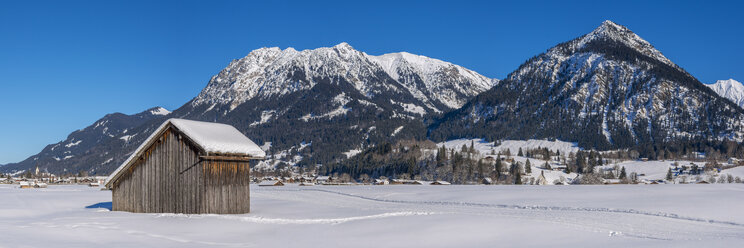 Germany, Oberstdorf, Lorettowiesen, mountainscape in winter - WGF01053