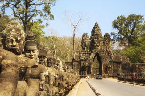 Kambodscha, Angkor Wat-Tempel, Eingang, lizenzfreies Stockfoto