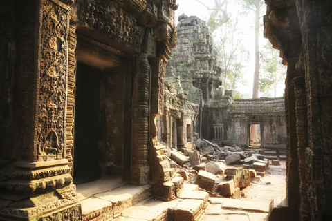 Kambodscha, Angkor, Ta Prohm-Tempel, Tomb Raider-Drehort, lizenzfreies Stockfoto