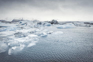 Iceland, panoramic view of Joekulsarlon, glacial river lagoon - EPF00320