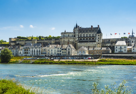 Frankreich, Amboise, Blick auf Chateau d'Amboise, lizenzfreies Stockfoto