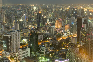 Thailand, Bangkok, cityscape by night seen from above - PCF00334