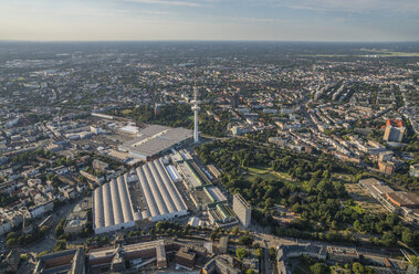 Germany, Hamburg, aerial view of Karolinenviertel with Heinrich-Hertz Tower - PVCF00976