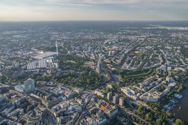Germany, Hamburg, aerial view of Karolinenviertel with Heinrich-Hertz Tower - PVCF00980