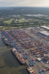 Deutschland, Hamburg, Luftaufnahme des Containerterminals Altenwerder - PVCF01001