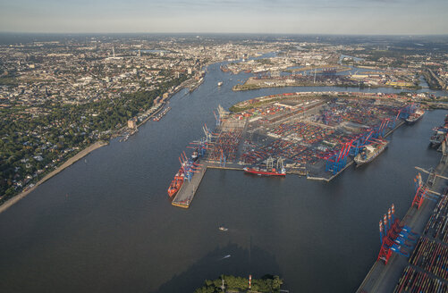 Deutschland, Hamburg, Luftbild des Containerterminals Burchardkai - PVCF01004
