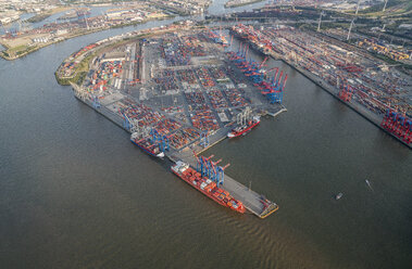 Germany, Hamburg, aerial view of container terminal Burchardkai - PVCF01005