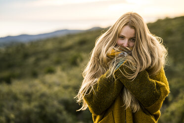 Portrait of young woman in nature - KKAF00428