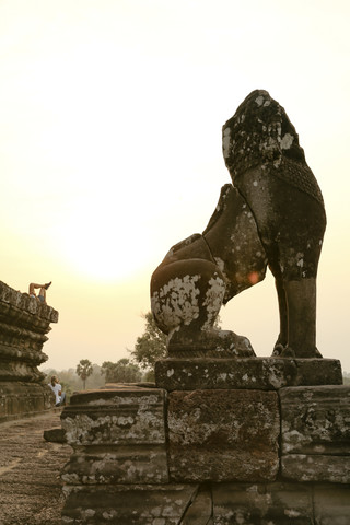 Kambodscha, Angkor, Ankor Wat, Pre Rup-Tempel, Skulptur, lizenzfreies Stockfoto