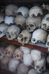 Cambodia, Phnom Penh, Killing Fields, skulls of victims of the Khmer Rouge - REAF00221