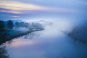 Germany, Bochum, sunrise at Kemnader See - SKAF00034