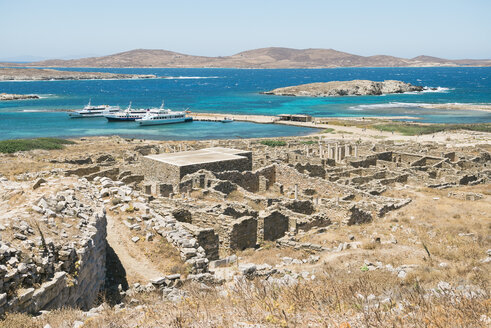 Griechenland, Mykonos, Delos, archäologische Stätte und Ägäisches Meer - GEMF01508