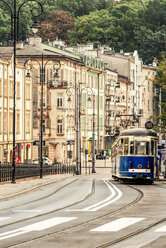 Poland, Krakow, tram in the Old Town - CSTF01233