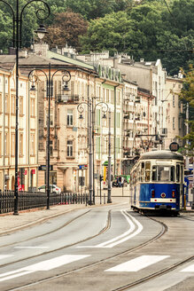 Poland, Krakow, tram in the Old Town - CSTF01233