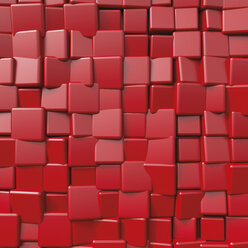 Red cubical shape, 3D Rendering - UWF01119