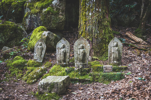 Japan, Miyajima, Buddha-Statuen am Wegesrand - KEBF00480