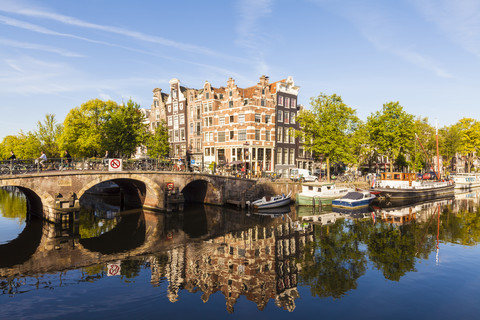 Niederlande, Amsterdam, Brouwersgracht und Prinsengracht, lizenzfreies Stockfoto