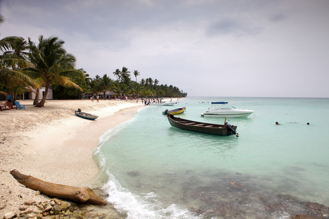 Karibik, Dominikanische Republik, Strand auf der Insel Saona, lizenzfreies Stockfoto