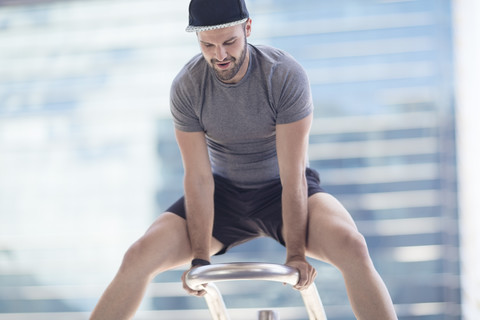 Sportler beim Sport in der Stadt, lizenzfreies Stockfoto