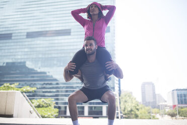 Couple exercising in the city - ZEF12935