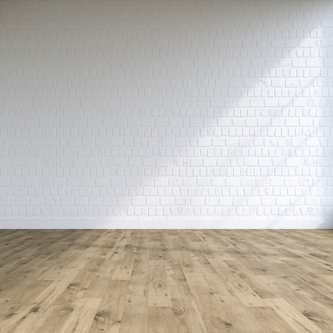 Texturierte weiße Wand in einem Loft, 3D-Rendering, lizenzfreies Stockfoto