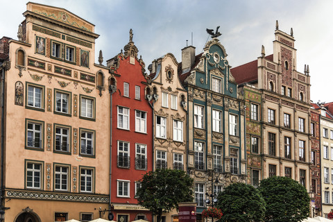 Polen, Danzig, Stadthäuser im Stadtzentrum, lizenzfreies Stockfoto